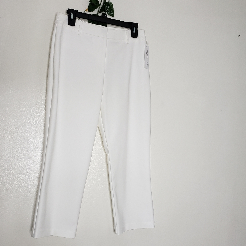 DREW White Crop Pants Claire Sleek High Rise Luxury Womens Summer Cotton Anthro - Picture 2 of 13